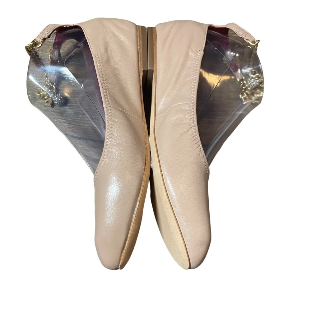 Kate Spade Crush Leather Ballet Flats with Ankle Chain Milk Tea NEW Size 5.5 - Picture 9 of 11